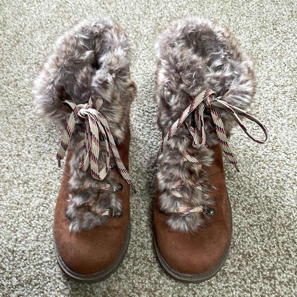 Universal Thread faux fur and suede bootie